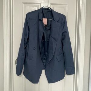 PrettyLittleThing Navy Oversized Blazer Jacket